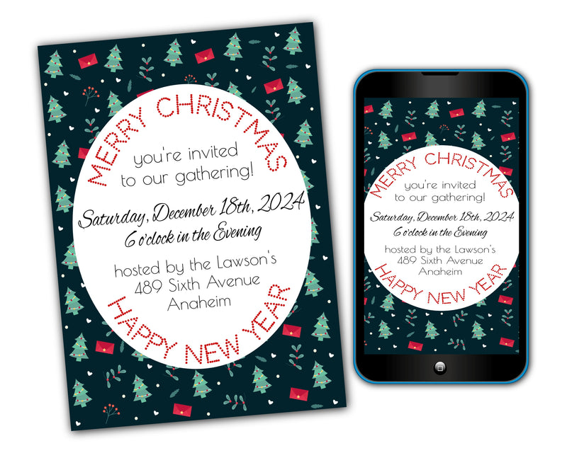 Merry Christmas Party Invitation Template - Printable & Digital