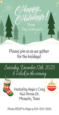 Happy Holidays Christmas Party Invitation Template - Digital & Printable
